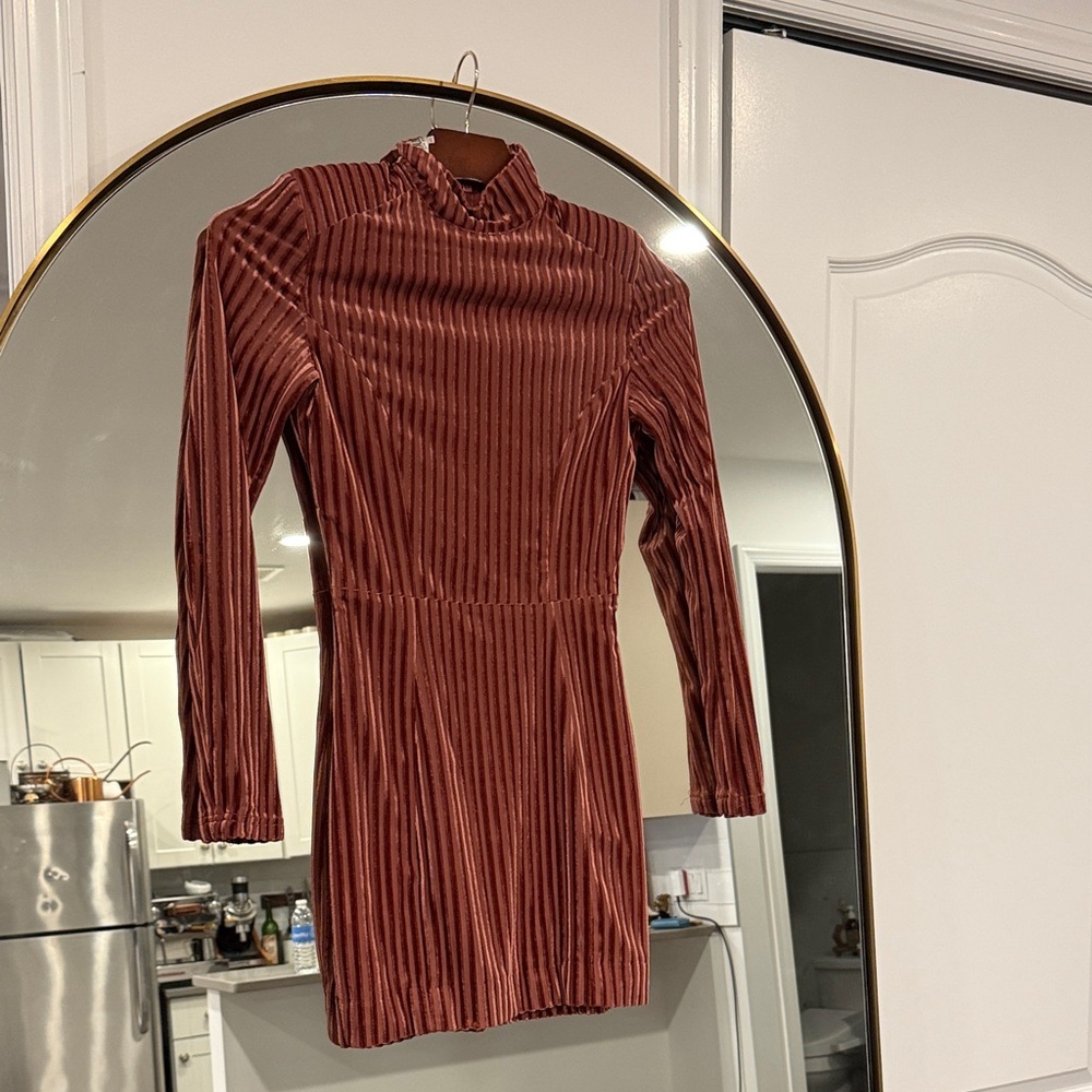 House of CB Rust Long Sleeve Dress